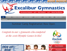Tablet Screenshot of excalibur-gymnastics.com